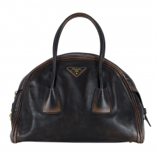 Prada Bolso Bowler Distressed Marrón