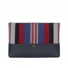 Celine Solo Clutch Pouch Rayas Navy