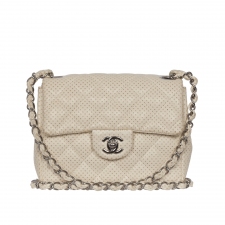 Chanel Mini Classic Perforado Blanco