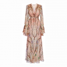 Etro Vestido Chiffon Seda Rosa T 38
