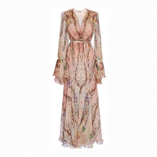 Etro Vestido Chiffon Seda Rosa T 38