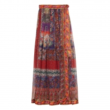 Etro Falda Folk Chiffon de Seda T 38