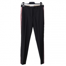 Etro Pantalón Negro Galón Rosa T XS