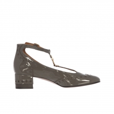 Chloe Zapatos Perry 45 Charol Gris 39.5