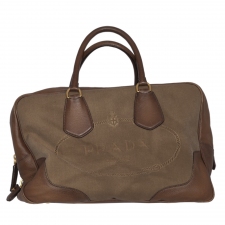 Prada Bolso Satchel Canvas Beige