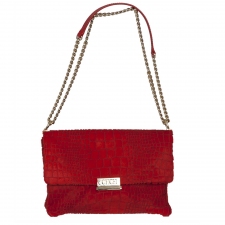 CH Bolso Piel Pelo Rojo Grabado Croc