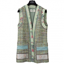 Etro Chaleco Tweed Estampado Verde 36