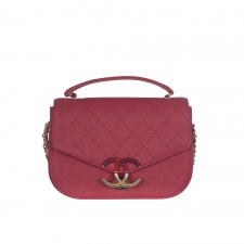 Chanel Bolso Solapa Piel Caviar Rojo