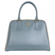 Prada Bolso Pyramid Frame Charol Azul