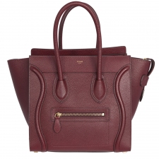 Celine Bolso Luggage Micro Burdeos