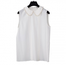 Miu Miu Blusa Crema Cuello Perlas T 36