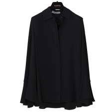 Valentino Blusa Capa Seda Negra T 38