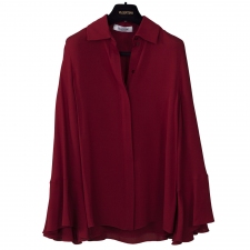 Valentino Blusa Capa Seda Roja T 38