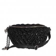 Chanel Bolso Cinturón Charol Negro