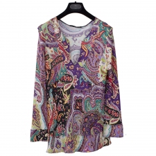 Etro Top Viscosa Paisley Morado T 38