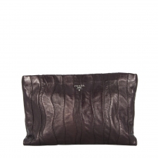 Prada Stripes Clutch Purple